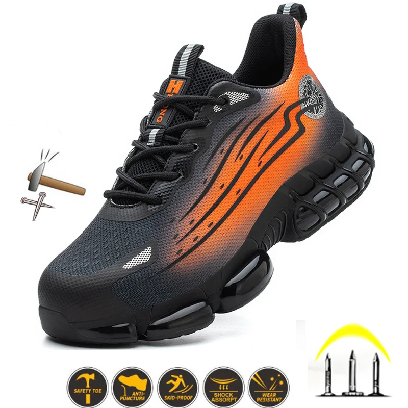 

Мужские 2023 Новые защитные Кроссовки для дыхания рабочие ботинки для строительства Нескользящие противоударные неразрушаемые