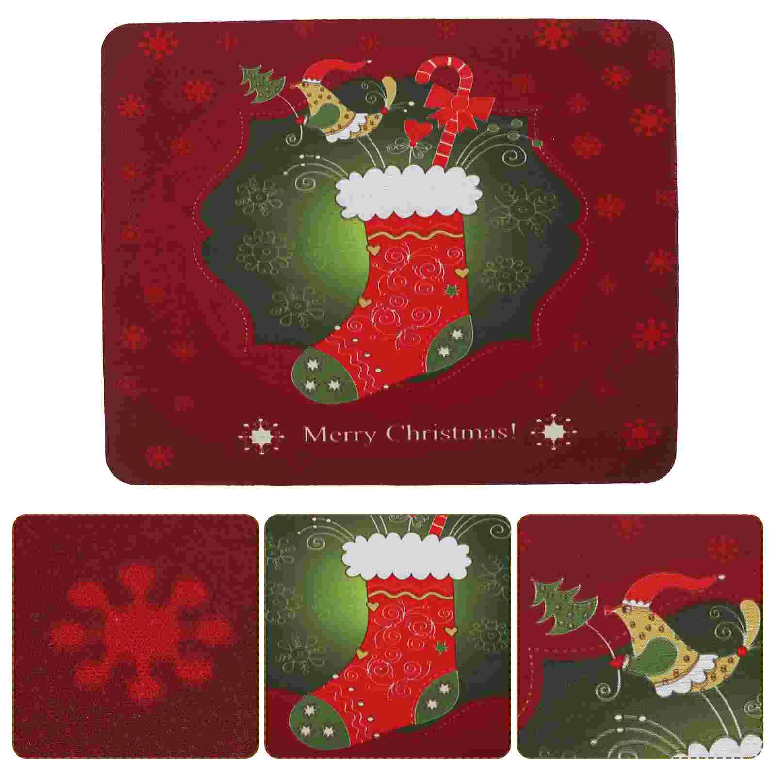 

2pcs Home Office Rubber Christmas Non-slip Mat Desktop Pad Gaming Pad