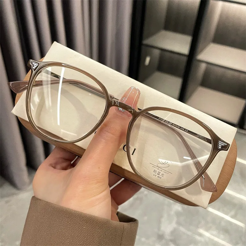 

Anti-Blue Light Optical Glasses Women's HD Eye Protection Classic Retro Cute Oval Frame Myopia Glasses Frame