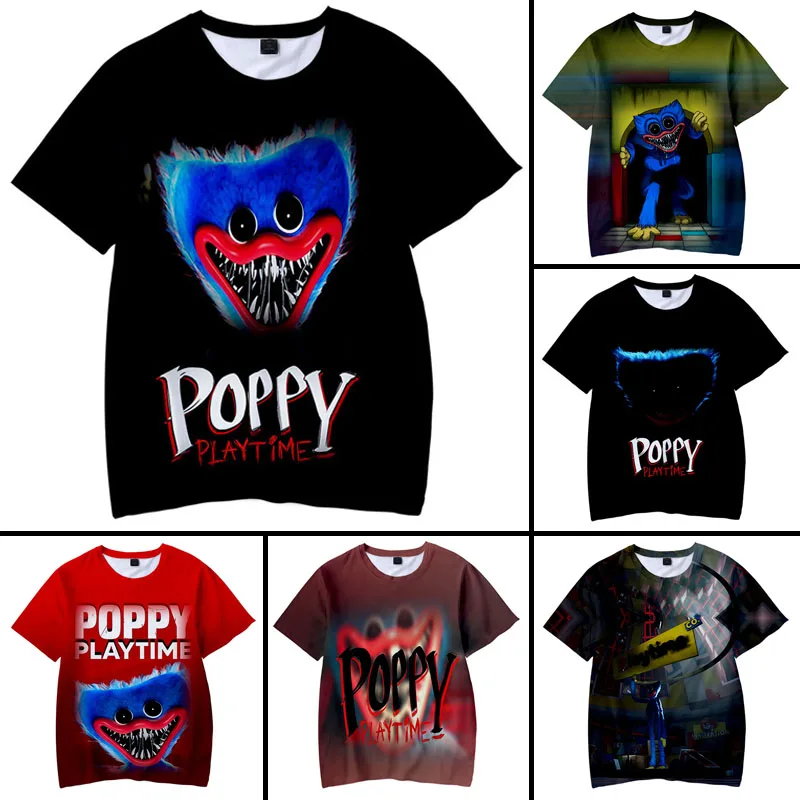 

2022 Summer Best Kids Games Poppy Playtime Girls T-Shirt 3D Printed Harajuku Casual Graphics Huggy Wuggy Short Sleeve Girls Clot