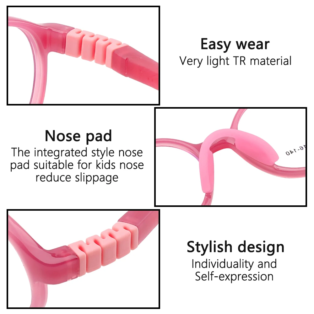 Крутая детская оправа для очков Φ Гибкая TR90 Женская с прозрачными линзами