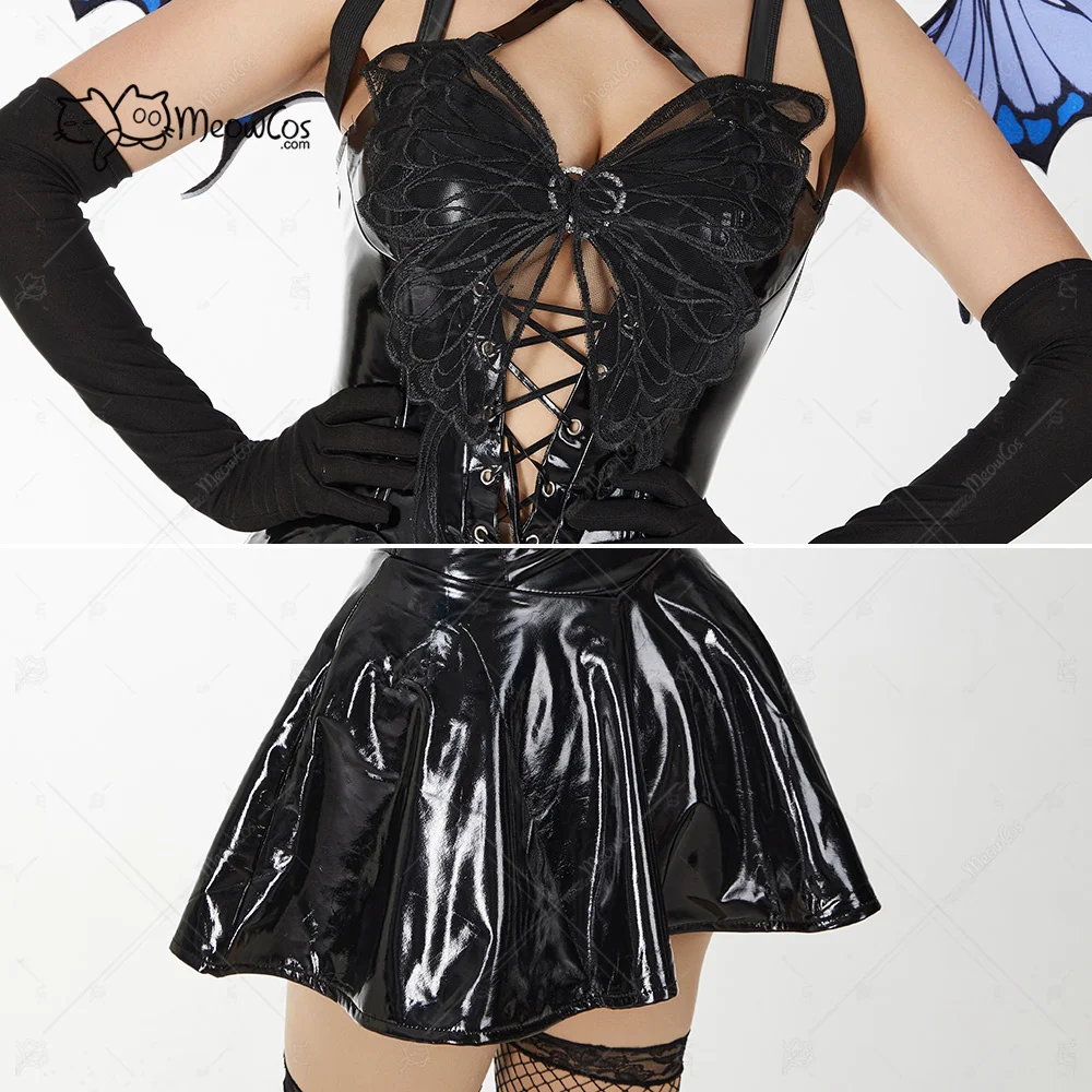 Женский костюм для косплея MEOWCOS в виде бабочки платье с демоном готическое нижнее