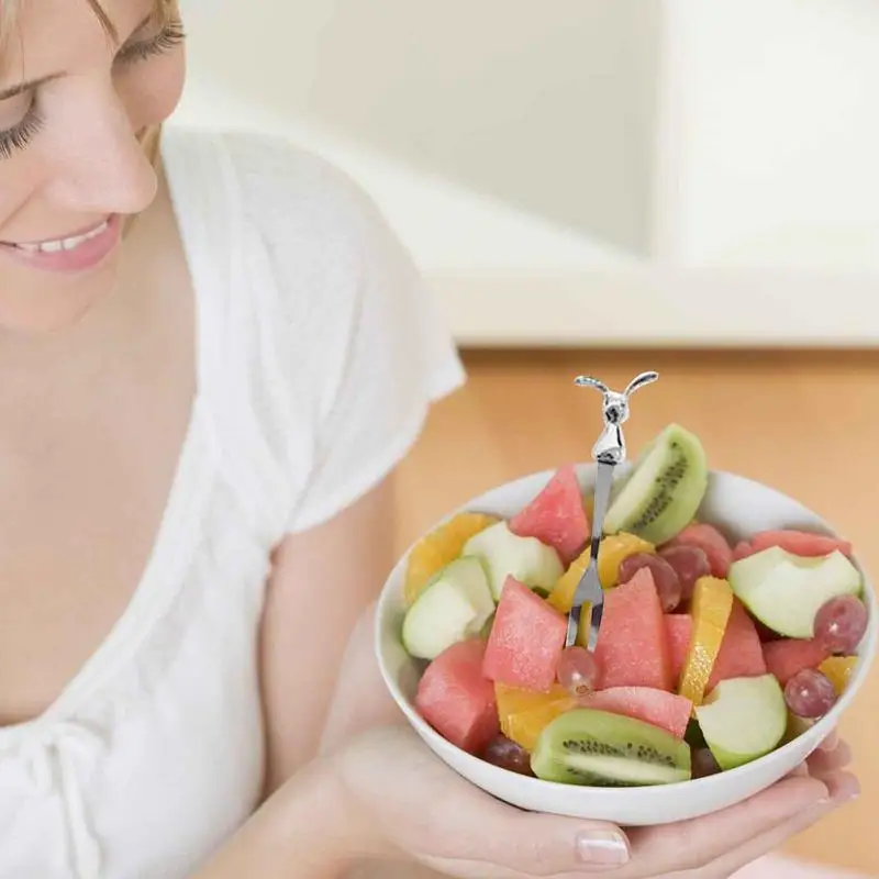 Металлический набор вилок для десерта 6 шт. вилка фруктов в форме животного из