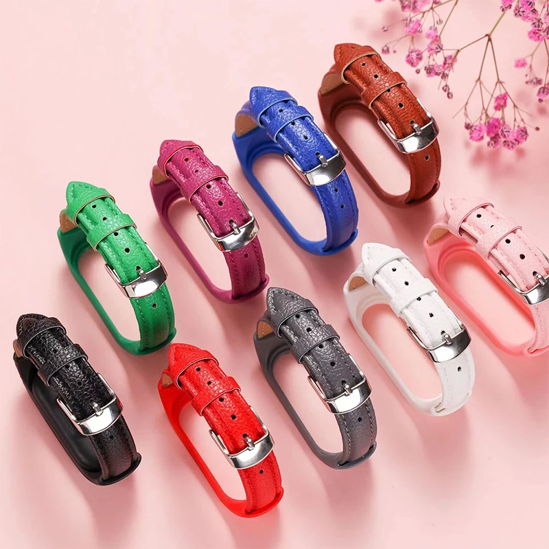 Leather strap for for xiaomi band 7 mi band 6 5 4 watchband pulsera xiaomi loop mi band 3 mi band 6 wristband sport 3 mi xiaomi
