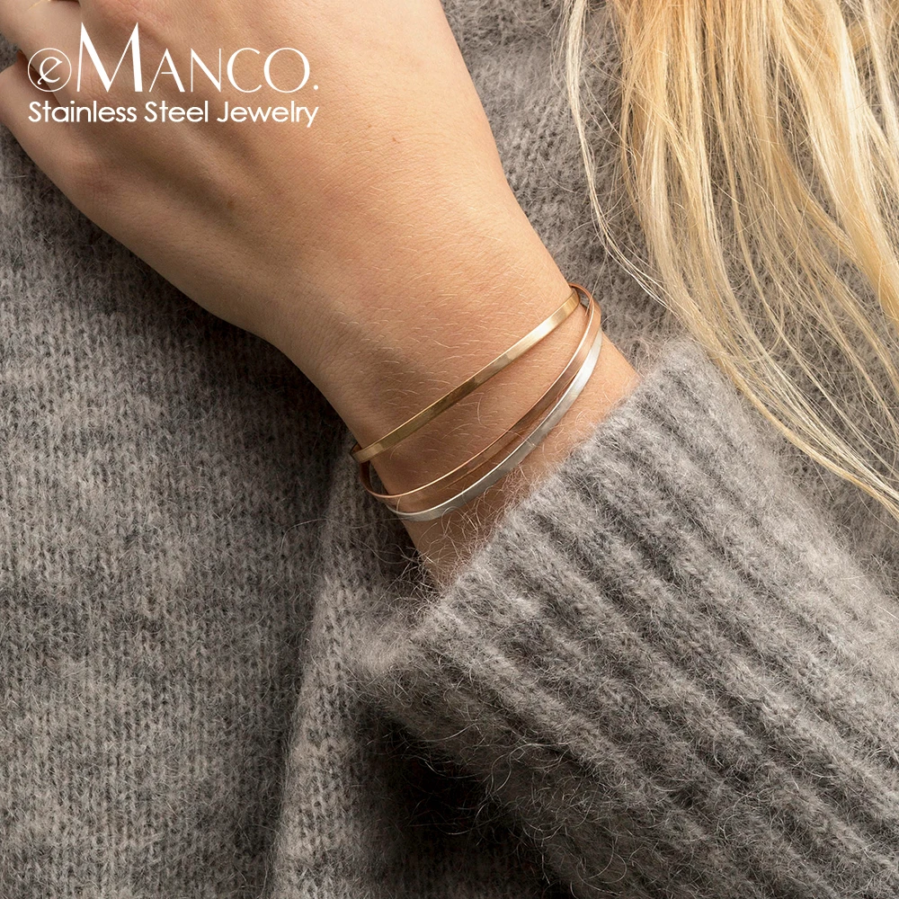 

eManco 316 Stainless Steel Bangles for Women Trendy Cuff Bangle Bracelet Designer Brand Jewelry