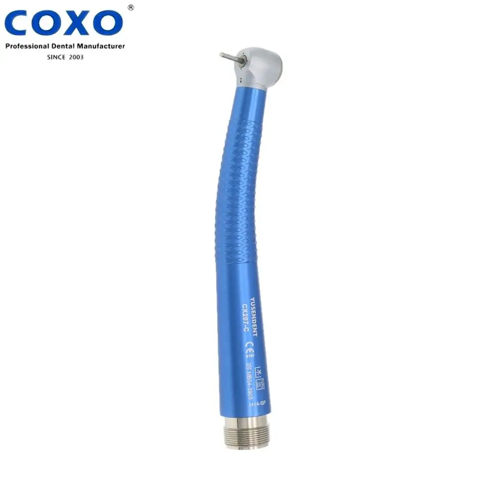 

COXO Dental High Speed Air Turbine Handpiece Push Button B2 2Holes Blue