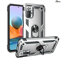 armor shockproof phone case for xiaomi redmi note 10 pro max 10s luxury magnetic with ring kickstand anti fall protection cover