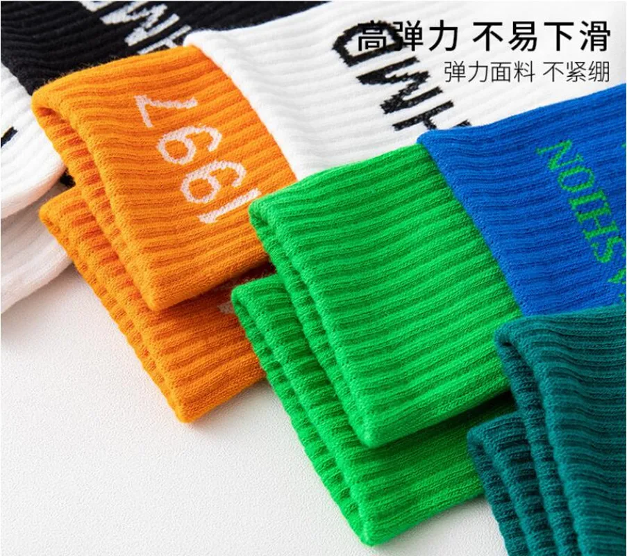 Online Celebrity Trend Letter Fashion Kawaii Cute Japanese Stockings Women's Socks Trend Sports Spring And Autumn Cotton Socks