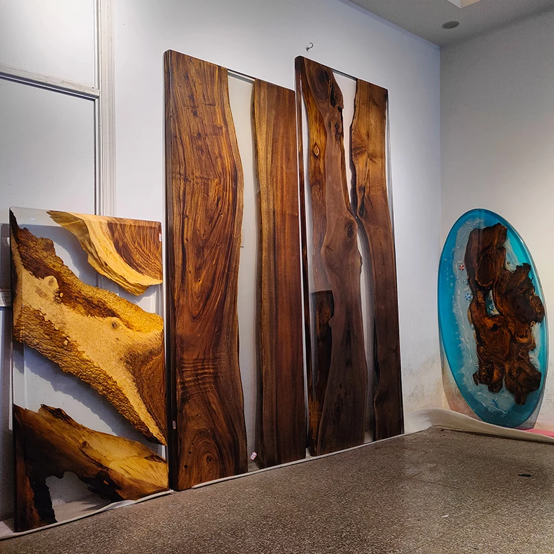 Черный орех эпоксидная смола речная настольная большая доска твердая древесина