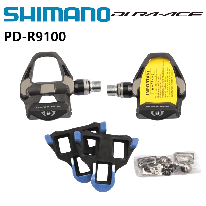 Фото Shimano DURA ACE PD-R9100 Велосипедная педаль SPD-SL для шоссейного велосипеда Оригинальная педаль черного цвета Shimano, центр 52 мм с SM-PD63 №1