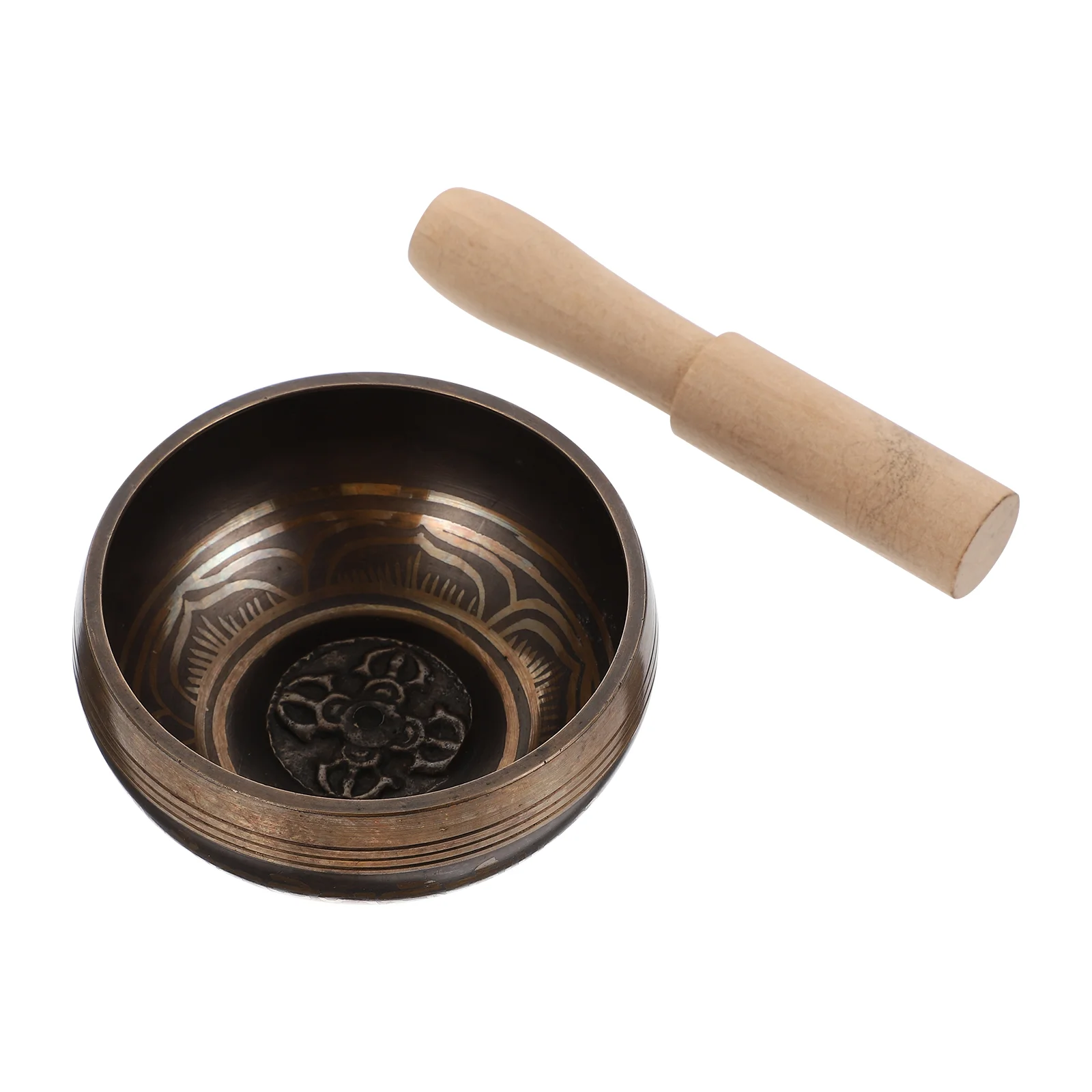 

1Set Creative Meditation Singing Bowl Decorative Copper Bowl with Rod