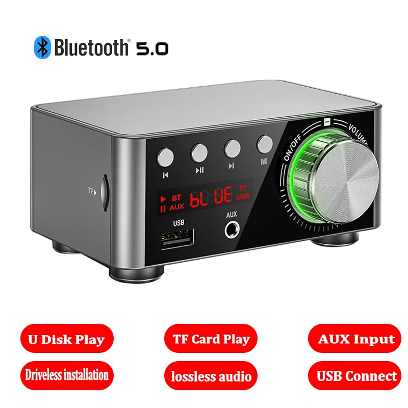 

Плата усилителя мощности TPA3116, 50 Вт x2, 5,0 дюйма, приемник, усилитель для домашней автомобильной стереосистемы, USB, с U-диском, Музыкальная карта...