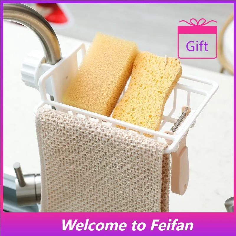 

Feifan Multifunctional Plastic Faucet Drain Storage Rack Kitchen Sponge Dish Cloth Dish Cloth Finishing Storage Rack