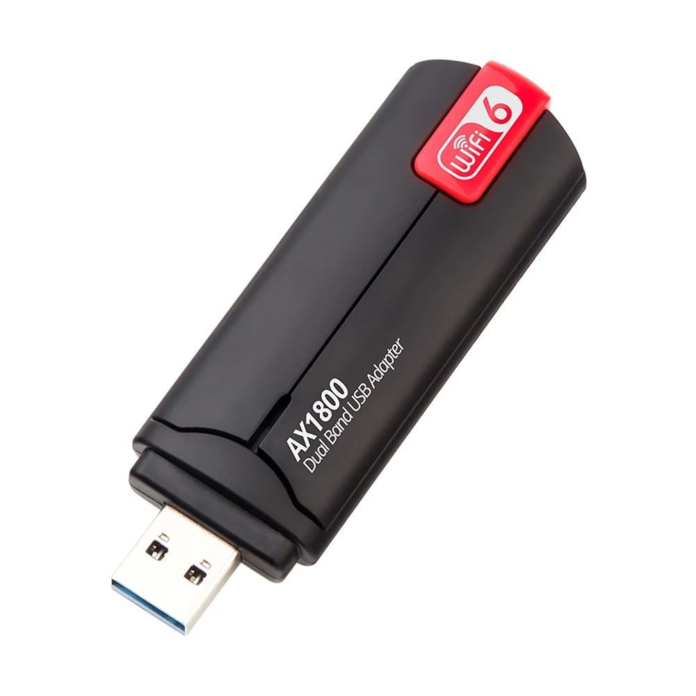 

WiFi USB Adapter Dual Band AX1800 2.4G/5GHz Wireless Wi-Fi Dongle Network Card USB 3.0 WiFi6 Adapter for Windows 7/10/11