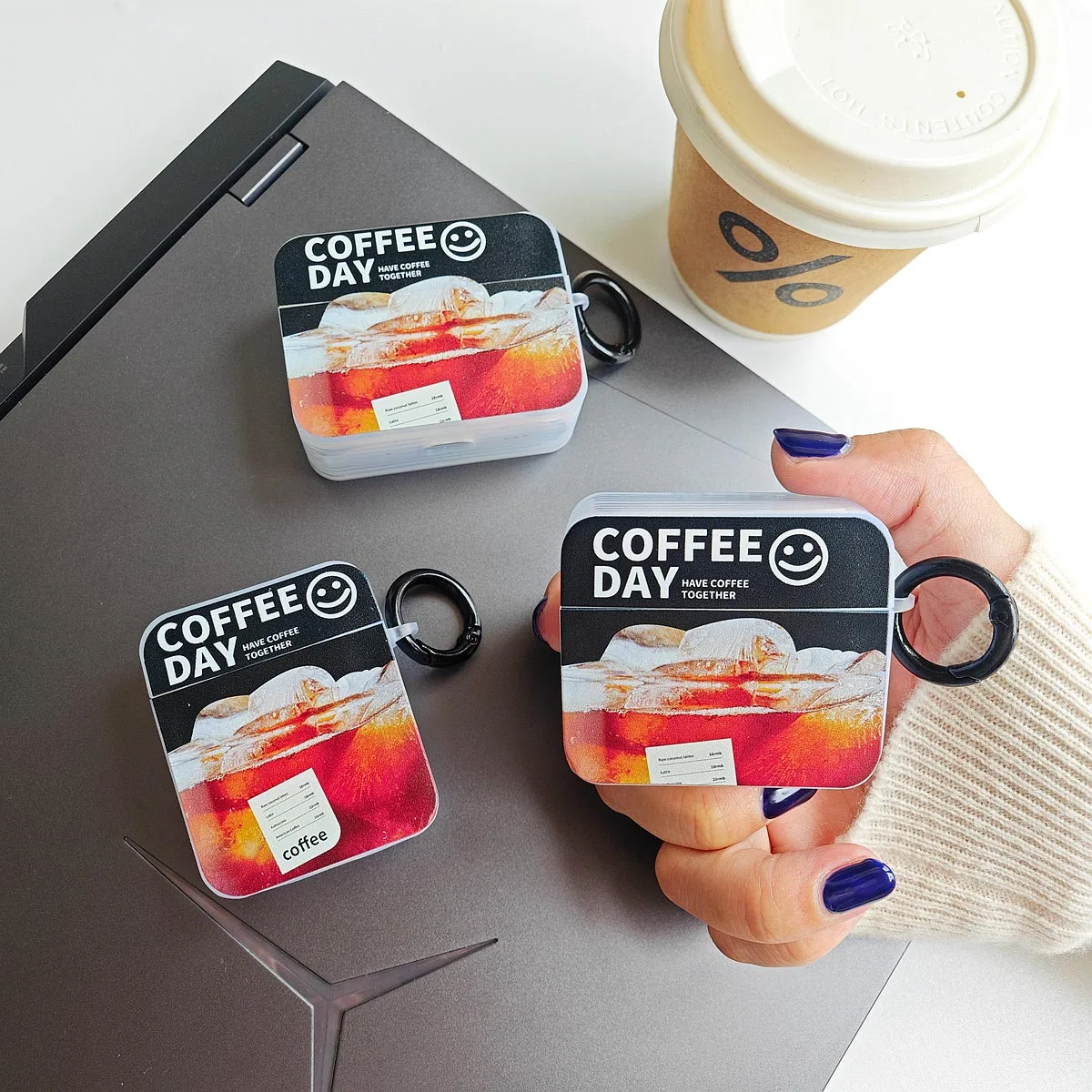 

Модная квадратная мягкая термополиуретановая подставка кофейного цвета для AirPods 1 2 3 Pro Air Pods Pro2, Беспроводная Bluetooth зарядная коробка с кольцом, милый чехол