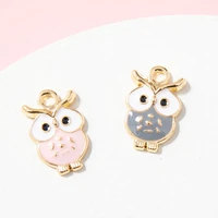 10pcs 9x16mm enamel owl charm for jewelry making fashion earring pendant bracelet charm necklace charms diy findings