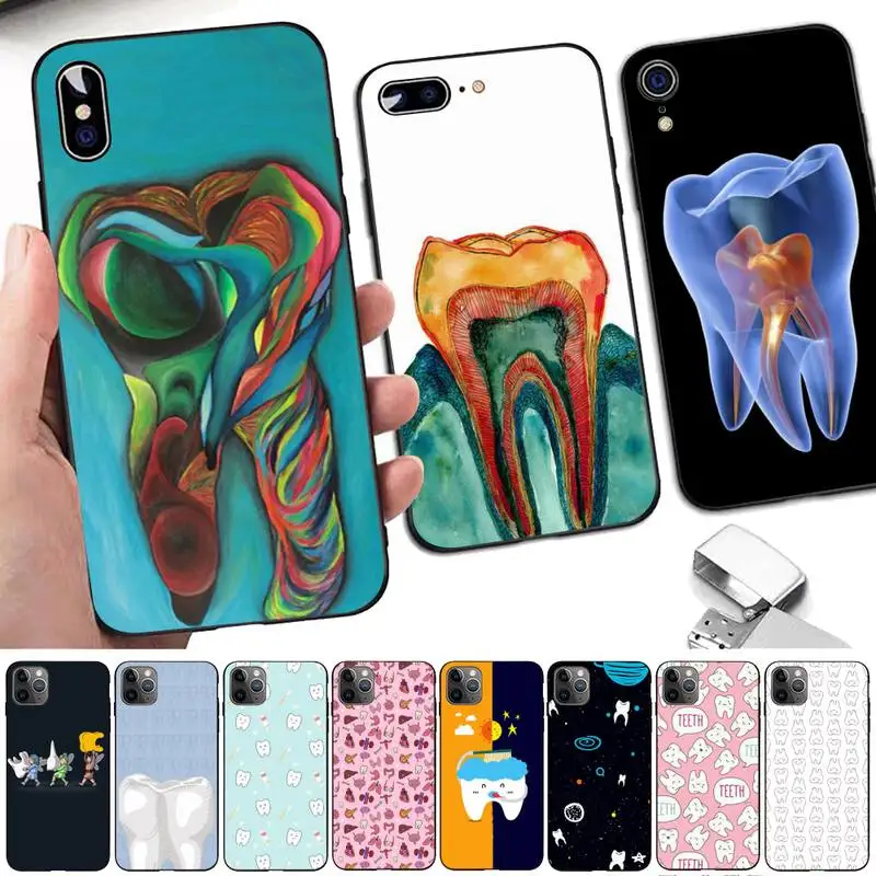 

Dentist Tooth Pattern Phone Case for iphone 13 8 7 6 6S Plus X 5S SE 2020 XR 11 12 pro XS MAX