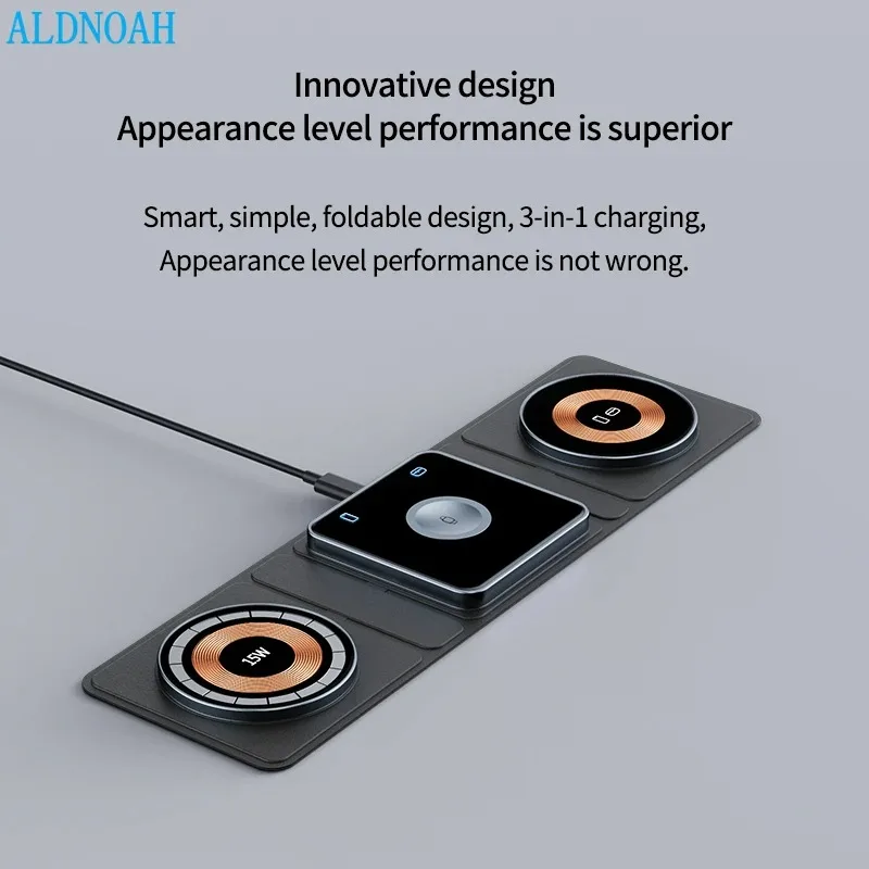 Магнитное Беспроводное зарядное устройство 3 в 1 15 Вт для iPhone 14 13 12 Pro Max Apple Watch AirPods