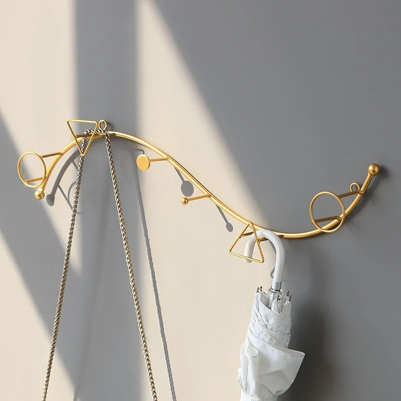 

Nordic Light Luxury Iron Hook Creative Hallway Decoration Entrance Doorway Clothes Hook Wall-Mounted Wall Coat Rack