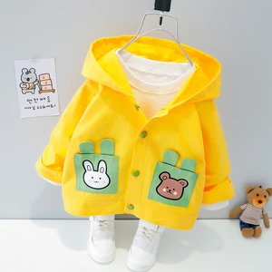 Children Single Coat Breasted Long Sleeve Windbreaker Boys Edition Spring Cartoon Girls Autumn Clothes Baby Boy Fall Jacket