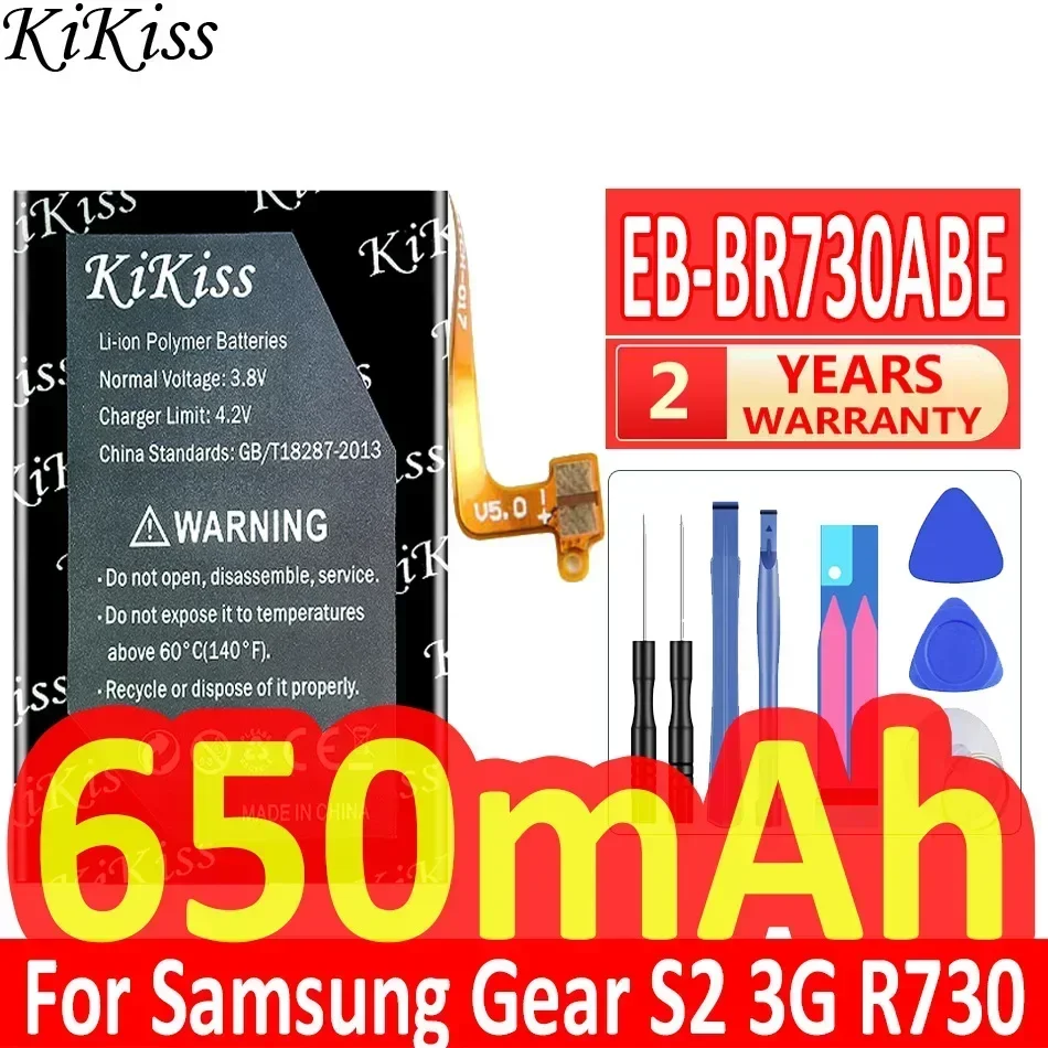Аккумулятор KiKiss 650 мАч EB-BR730ABE для Samsung Gear Sport SM-R600 S2 3G R730 SM-R730A R730V SM-R730S SM-R730T SM-R735T