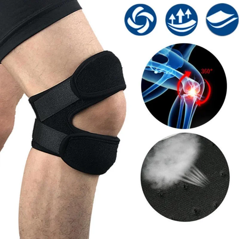 

1Piece Adjustable Patella Knee Strap with Double Compression Pads Knee Support Running Basketball Football Cycling Tennis Yoga