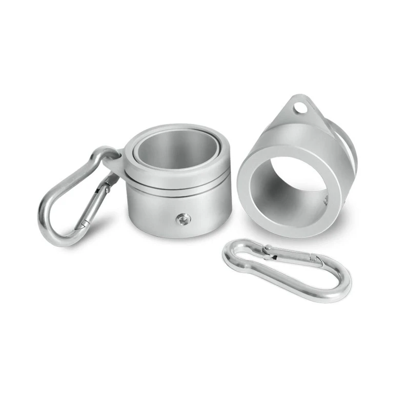 

2Pcs Aluminum Alloy Flagpole Ring with Carabiner Hook Rotating Mounting