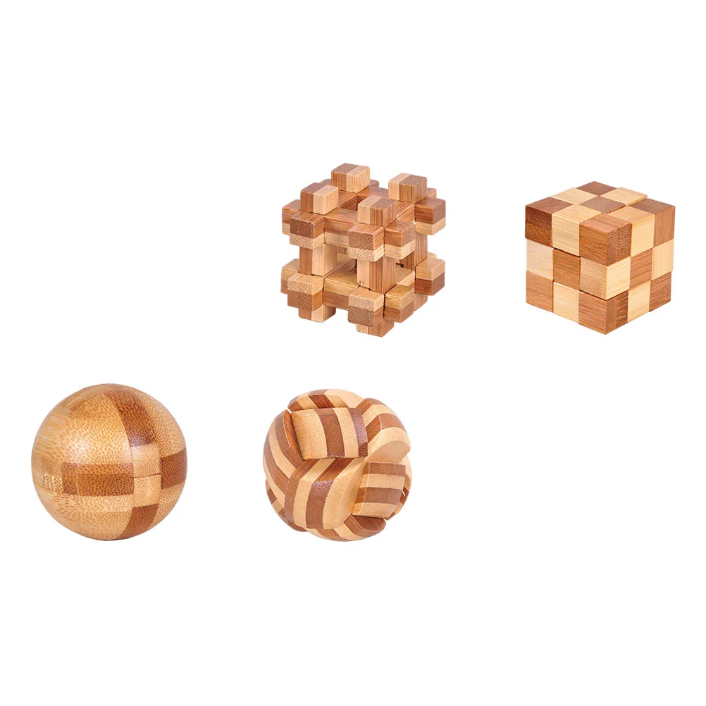 4-х шт. детские развивающие игрушки Luban Lock детский полезный пазл Mingsuo для малышей