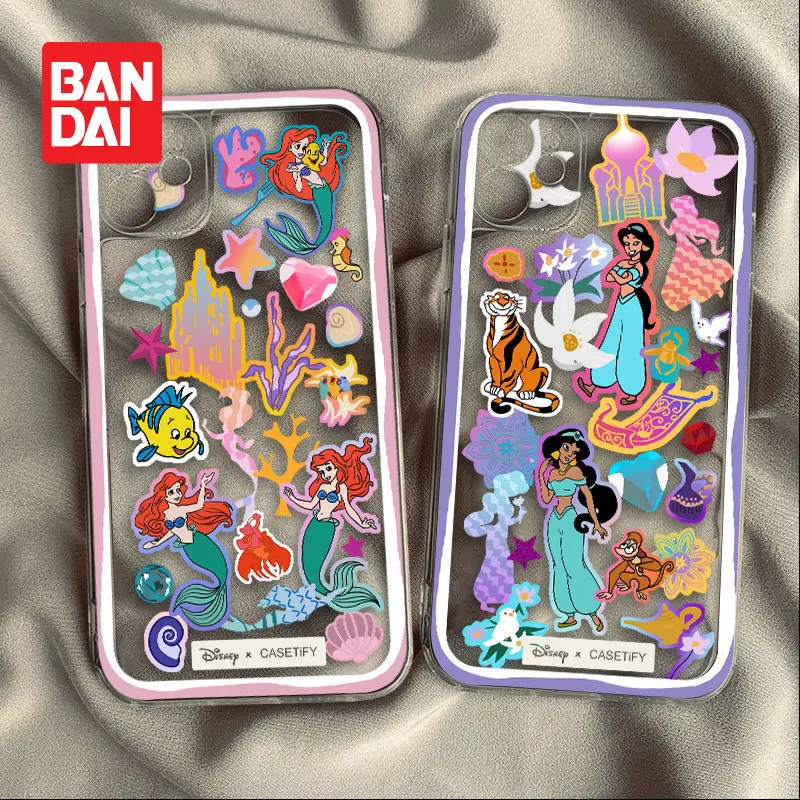 

Bandai Disney Princess Case for iPhone 13 13Pro 12 12Pro 11 Pro X XS Max XR 7 8 Plus Transparent Mobile Phone Back Cover