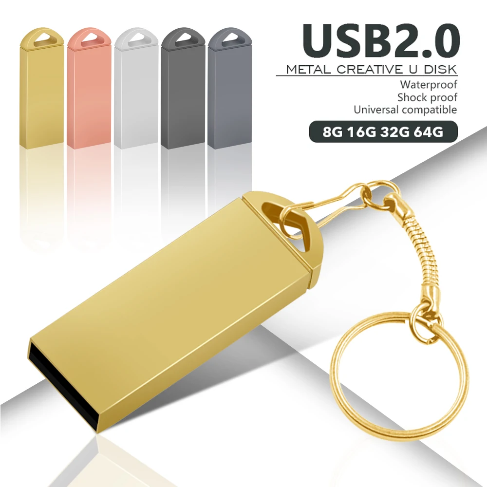 

Высокоскоростной металлический флеш-накопитель USB 2,0, 4 ГБ, 8 ГБ, 16 ГБ, 32 ГБ, 64 ГБ, флеш-накопитель, водонепроницаемый usb-накопитель, карта памяти...