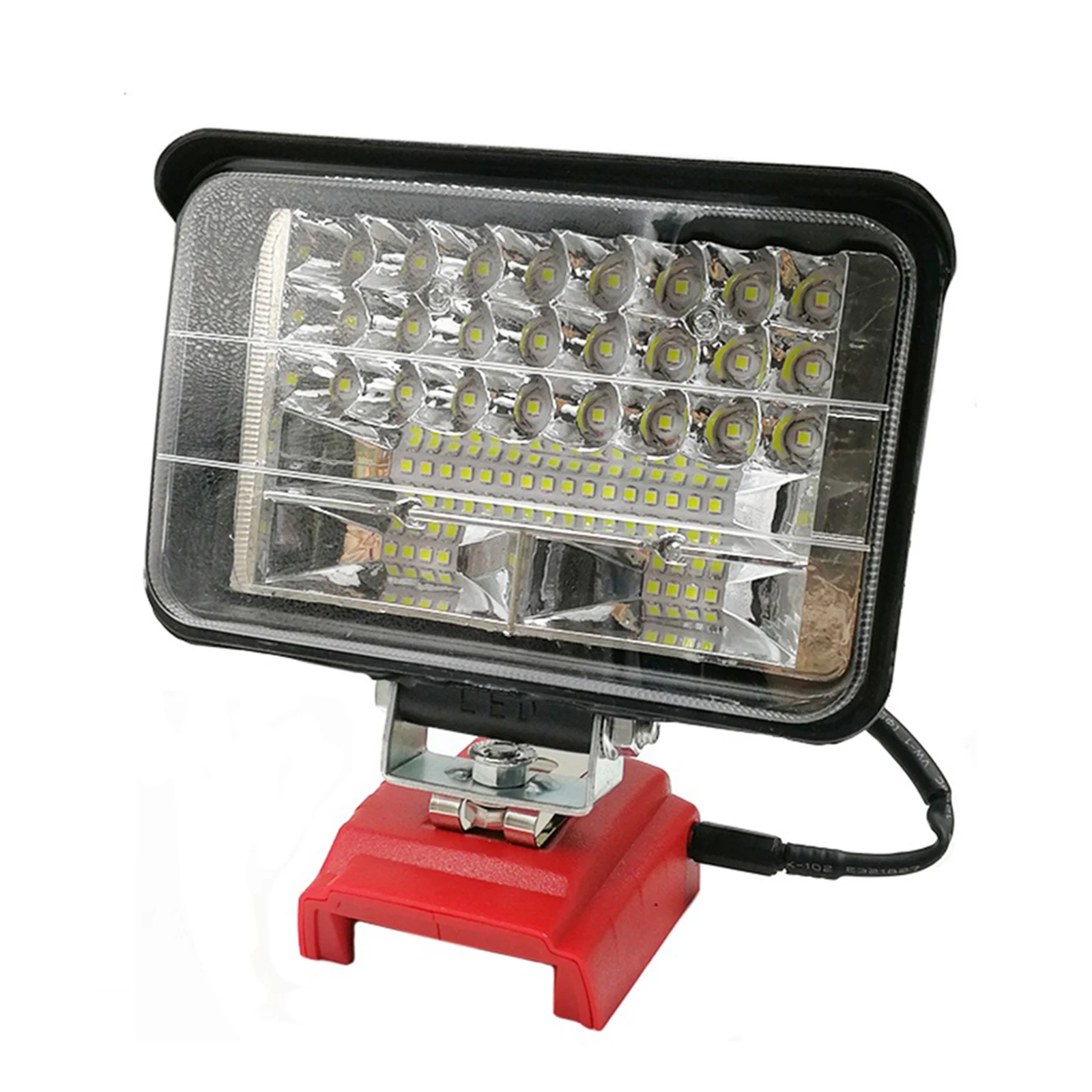 

Portable Battery Camping Light Waterproof 18V Work Light Flood Focus Light 5400LM USB & DC Charging 48 LEDs