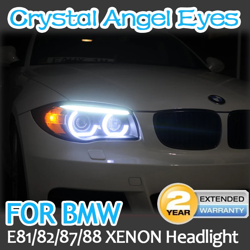 Фото Для BMW 1 серия E81 E82 E87 E88 модификация ксеноновых фар DTM M4 стильные светодиодные Кристальные ангельские глазки комплект колец с ореолом №1
