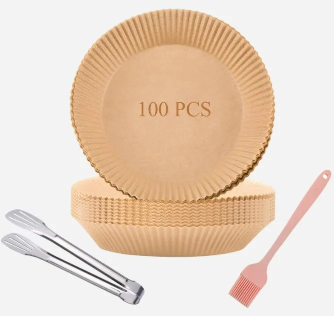 

100 шт. одноразовая бумажная фритюрница, разлагаемая антипригарная круглая фритюрница, бумажная фритюрница для микроволновой печи