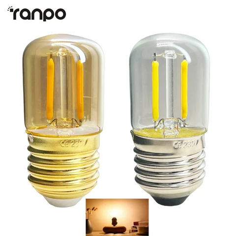 RANPO мини лампочка накаливания E27 T28 1 Вт 2200К