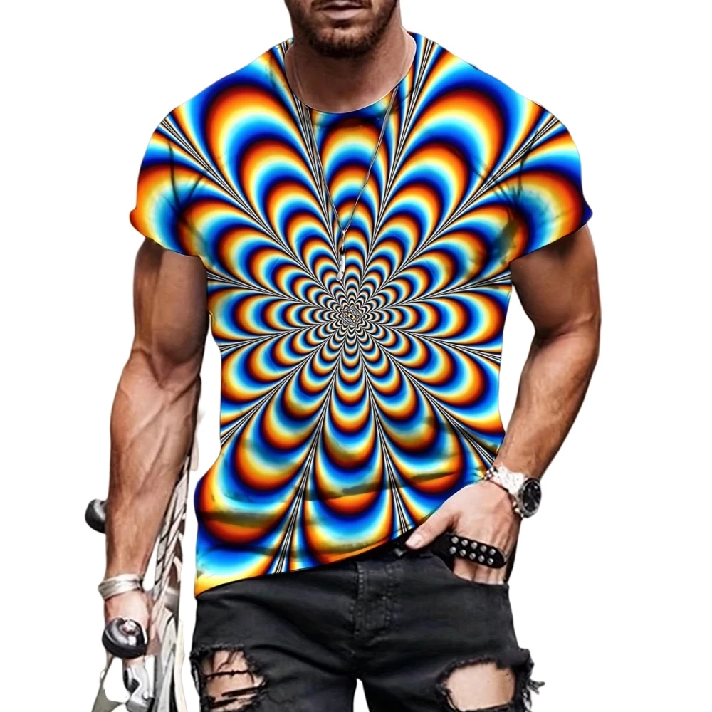 Мужская футболка с коротким рукавом и круглым вырезом