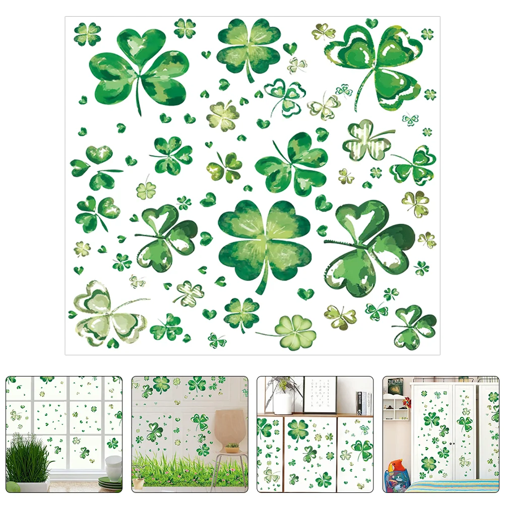 

Wall St Shamrock Day Stickers Decalss Window Clings Sticker Patrick Patricks Decorations Green Decal Supplieslucky Party