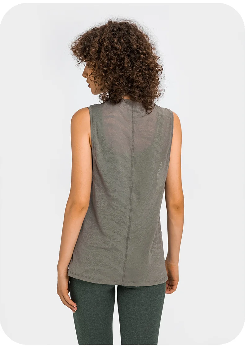 2022 Lulu Women Loose Tank Running Workouts Clothes Jacquard Breathable Tank Tops Blouse Gym Tank Sports Vest