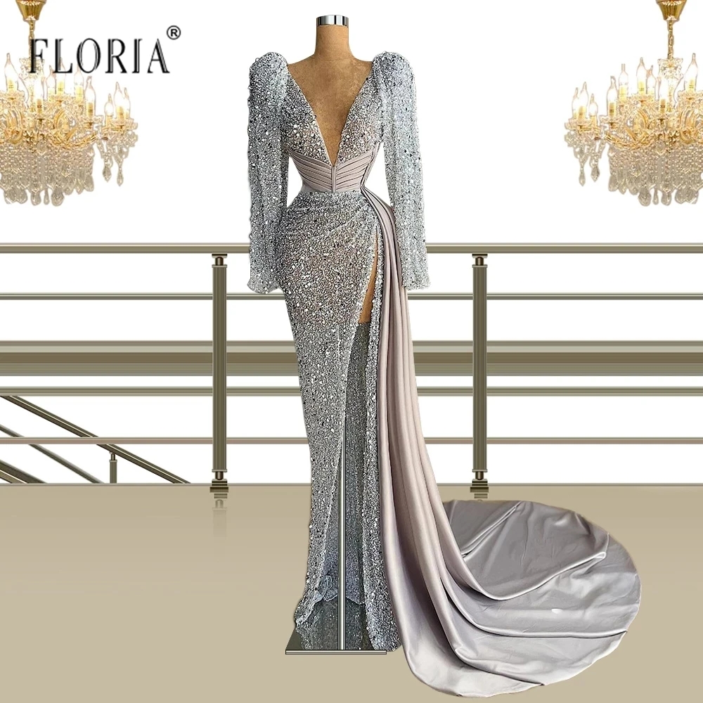 

Женское длинное вечернее платье, роскошное бальное платье для выпускного вечера с бисером и блестками, 2022