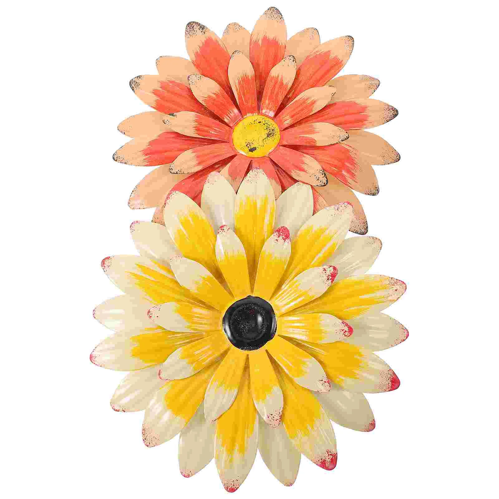 

2 Pcs Hanging Wall Flowers Decor Sunflower Home Decorations Living Room Rustic Miscellaneous Items