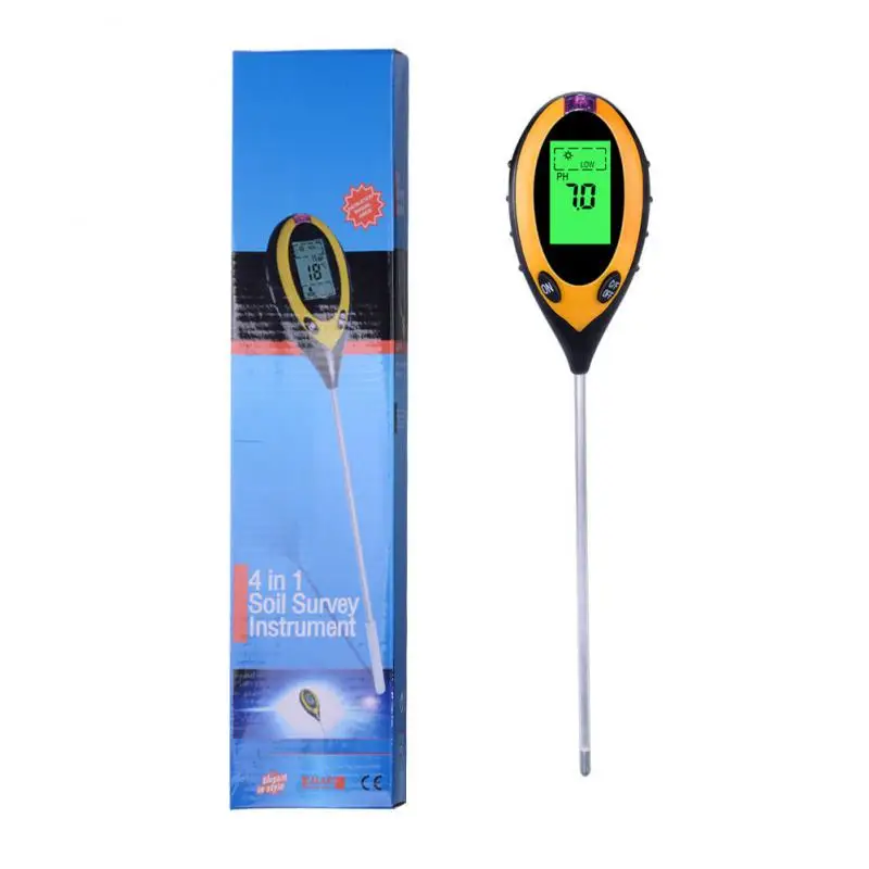 

Professional Plant Soil Tester Kit For Gardening Plants Farming Lcd Display Moisture Monitor Digital 4 In 1 With Blacklight