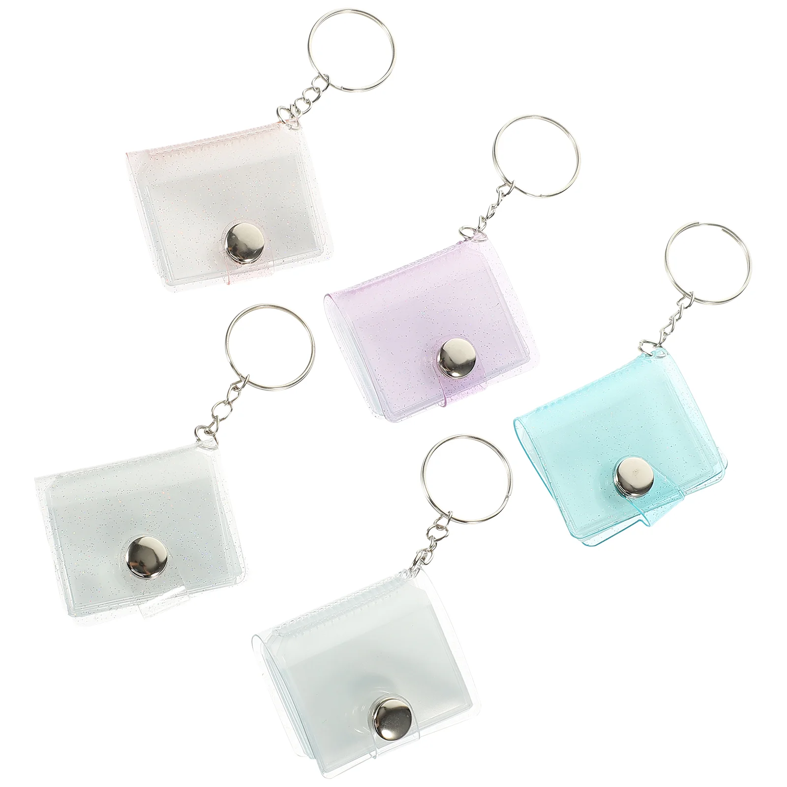 

5 Pcs Plastic Key Holder Chain Photo Ring Keyring Album Pvc Mini Creative Gift Keychains