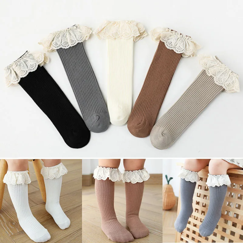 

0-8 Years New Baby Girls Long Socks Kids Knee Lengths Soft Cotton Baby Kids Knee High Sock