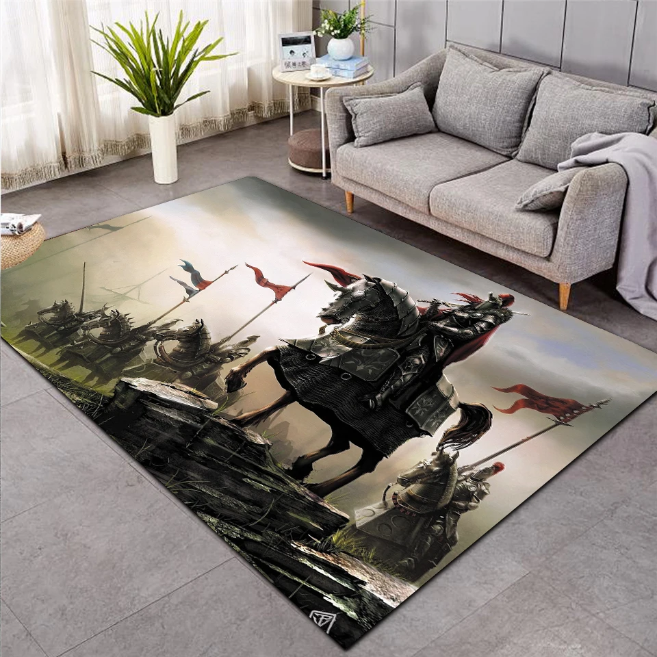 knights templar cavalier carpet soft flannel 3d print rug parlor mat area rug anti slip large carpet rug living room decor 003 free global shipping