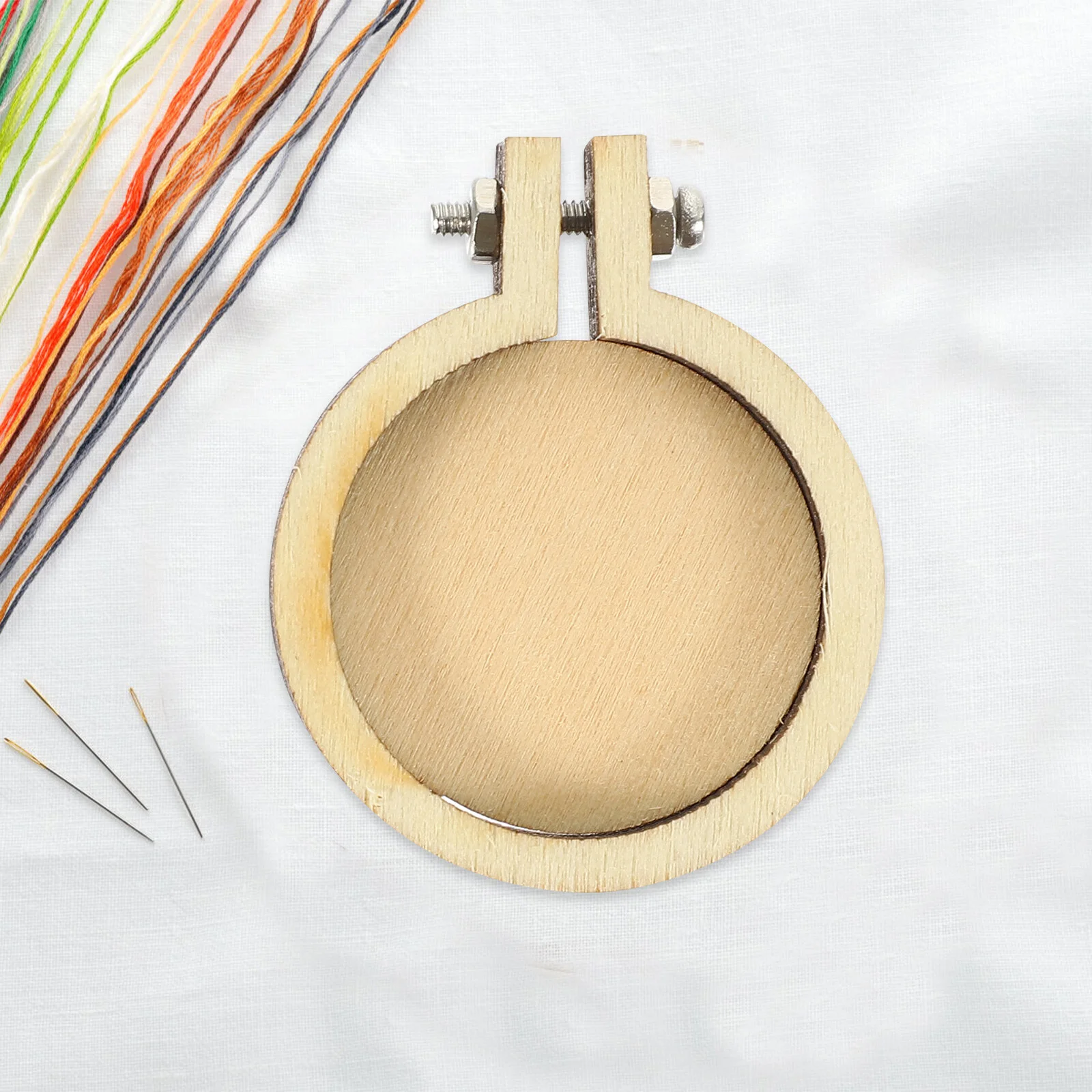 

12 Pcs Wood Decor Photo Frame Crafting Embroidery Circles Handcraft DIY Mini Rings Wooden Pendant