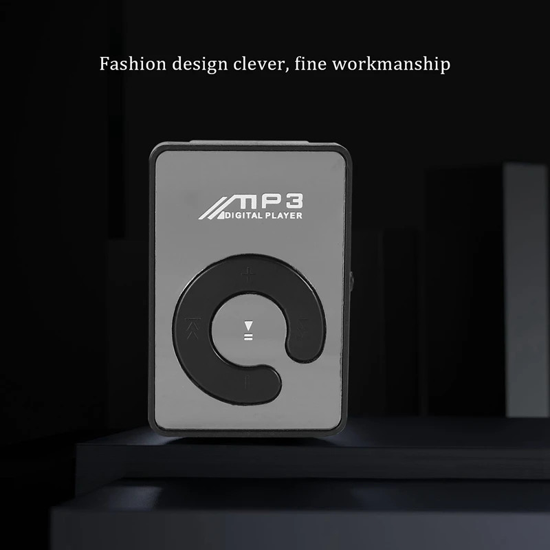 Мини зеркальный зажим USB цифровой Mp3 музыкальный плеер Поддержка 8 Гб SD TF карта