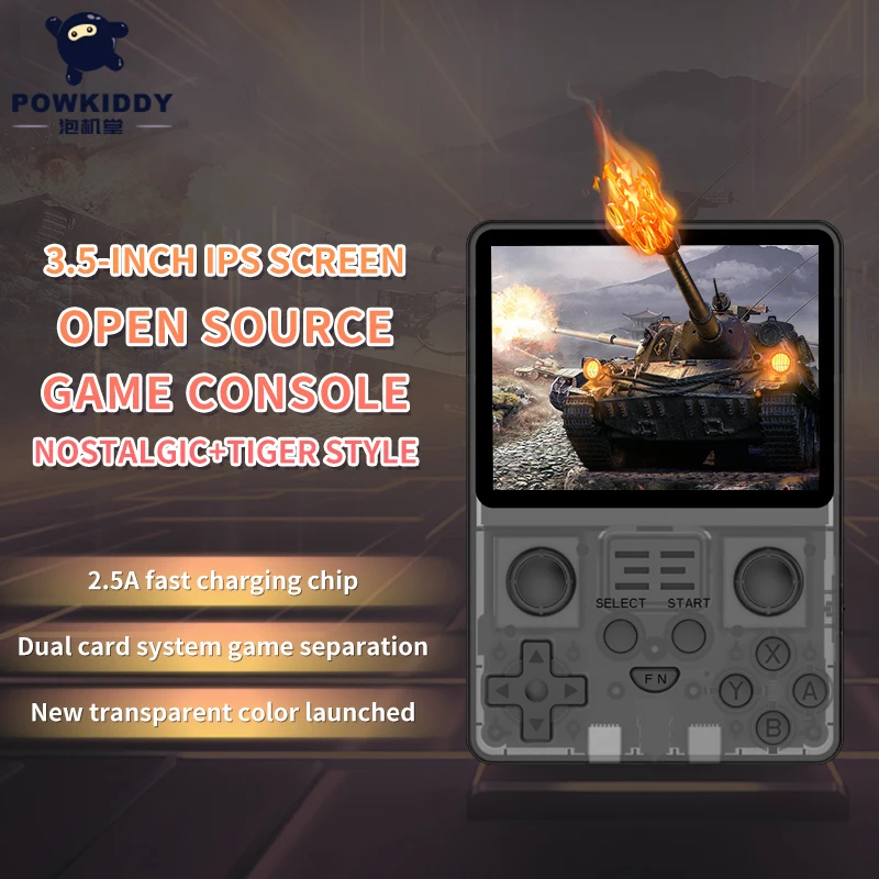Портативная Игровая Консоль Powkiddy RGB20S Прозрачный 3 5-дюймовый IPS-экран Разрешение