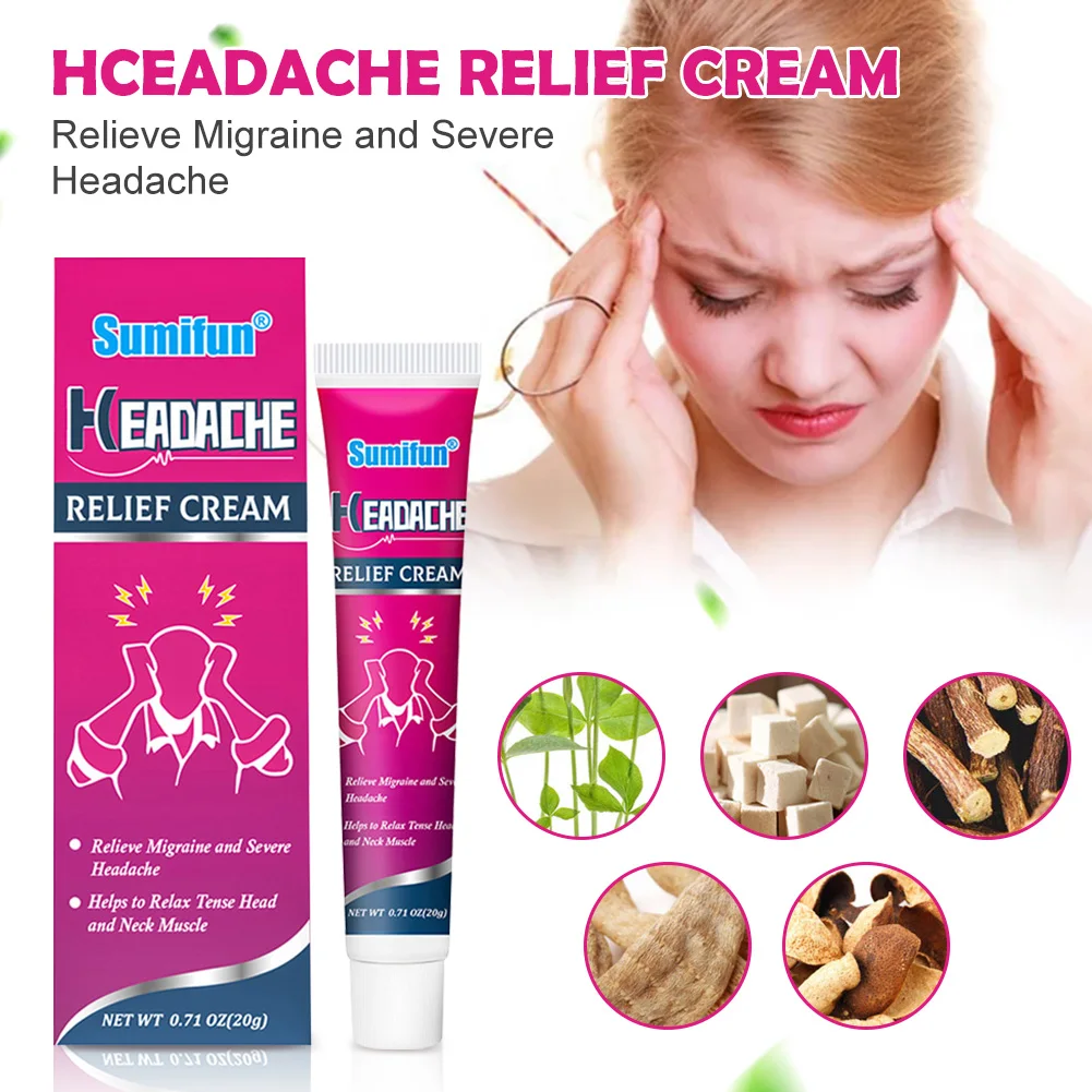 

20g Headache Relief Ointment Natural Herbal Head Pain Neck Muscle Relief Cream For Headache Dizziness Health Care Fast delivery