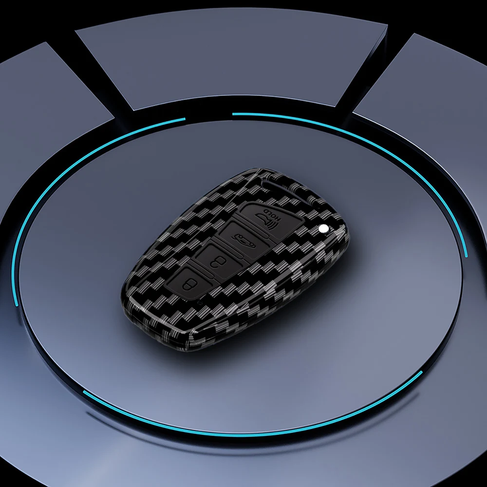 Чехол для автомобильного ключа из углеродного волокна Hyundai Grand Santa Fe 3 DM Ix45 Ix35 Genesis DH