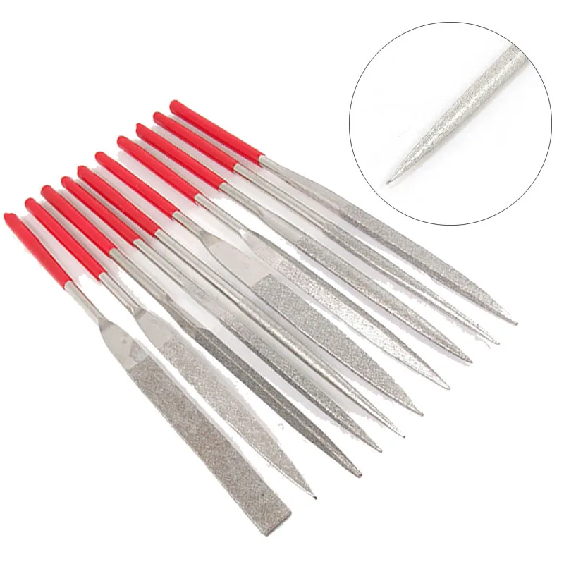 

UXCELL 10pc/set Carving Diamond Needle File Set Flat Round Engraving File Glass Mini Needle Wood Rasp Files For Metal Craft Tool