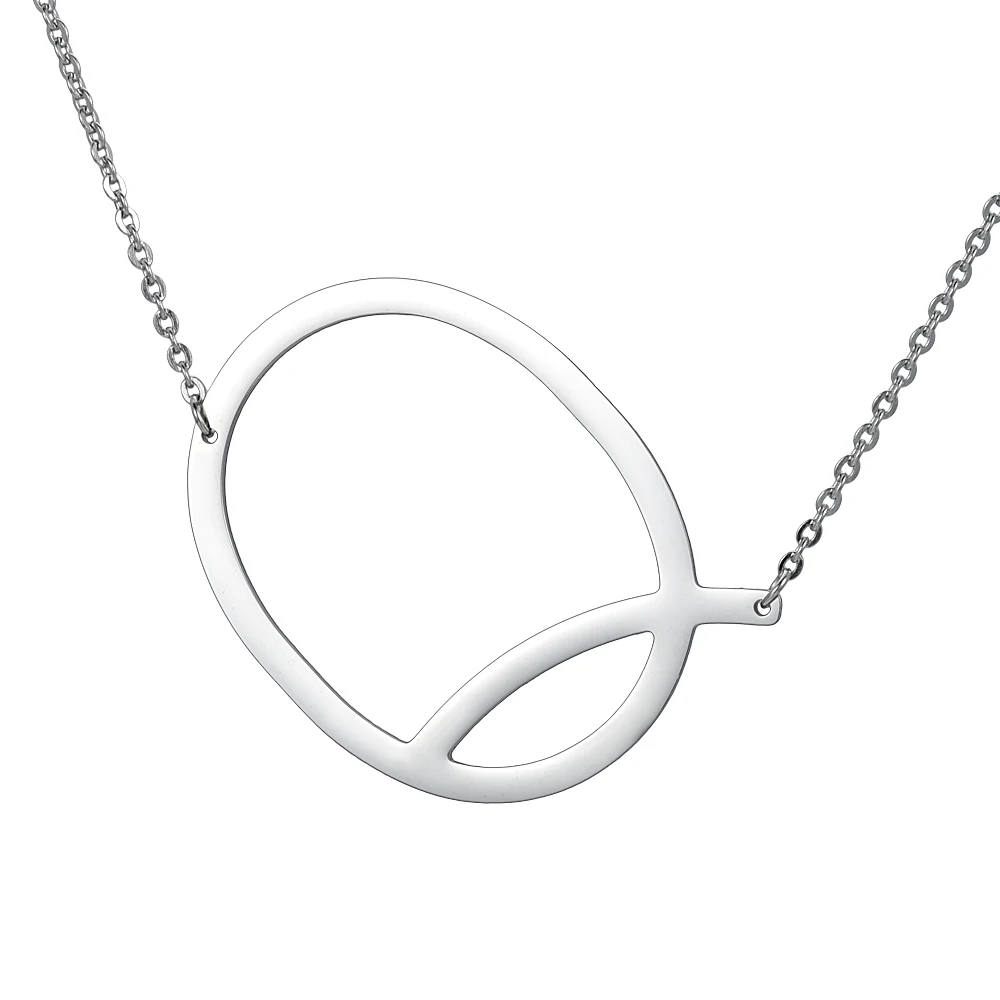 

316L Stainless Steel Large SIZE 26 Letters Necklace For Women Pendant Collar Initial Necklaces For Women Jewelry Pendant 35-45mm